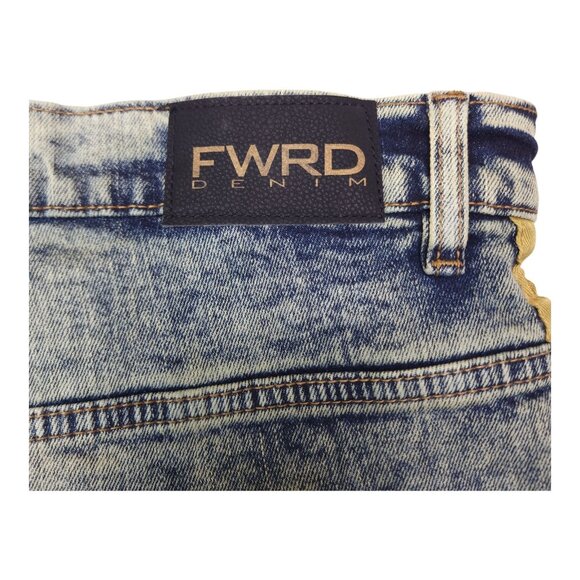 FWRD Denim Mens Size 48 Blue Jeans Yellow Side Stripes Inseam 33 - Picture 8 of 11
